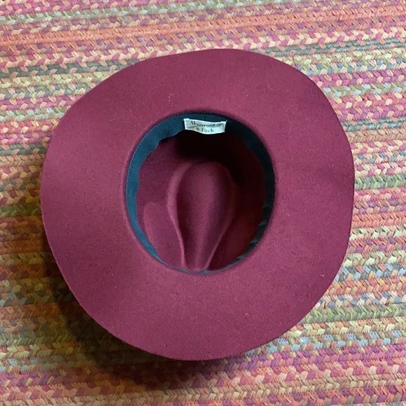MAROON ABERCROMBIE FELT WIDE BRIMMED BOHO HAT - Picture 5 of 5